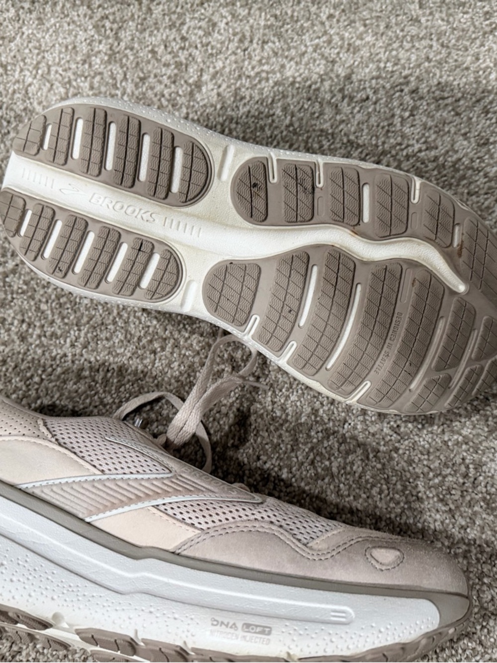 Brooks Women's Neutral Trainer in Light Beige